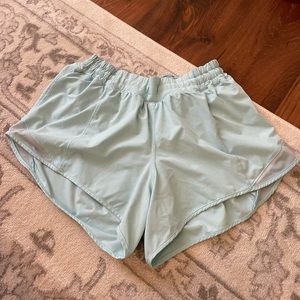 Aqua lululemon hotty toddy shorts. 4 inch seam